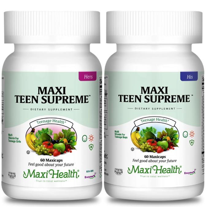 Girls & Boys Multivitamin Bundle with D3, Iron, Calcium, Biotin, Digestive Enzymes – Multi Vitamins for Energy, Immune & Mood Support – 60 Count Each