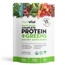 Plantvital Unflavored Organic Vegan Protein Powder - 15 Superfoods, Veggies und Probiotics - Bio Pflanzenbasiertes Proteinpulver - Alle BCAA’s, Glutenfrei - 16oz -1 Pouch