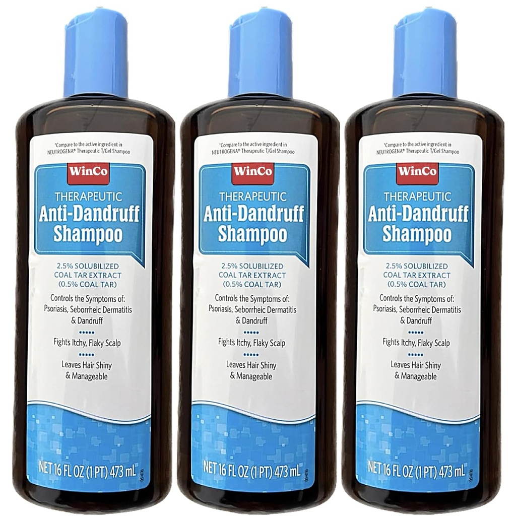 3 Pack Therapeutische Kohle Tar Gel Shampoo Anti Dandruff - Psoriasis, Seborrheic Dermatitis, 16 Unze jede Flasche - Große Größe - T Gel