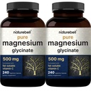 Reines Magnesium Glycinat 500mg mit Fett lösliches Vitamin C, 480 Veggie Kapseln (2 Packung) | Beilage für Muskel, Enzym und Herzunterstützung* – 100% Chelat & Purified – Non-GMO, Filler Free