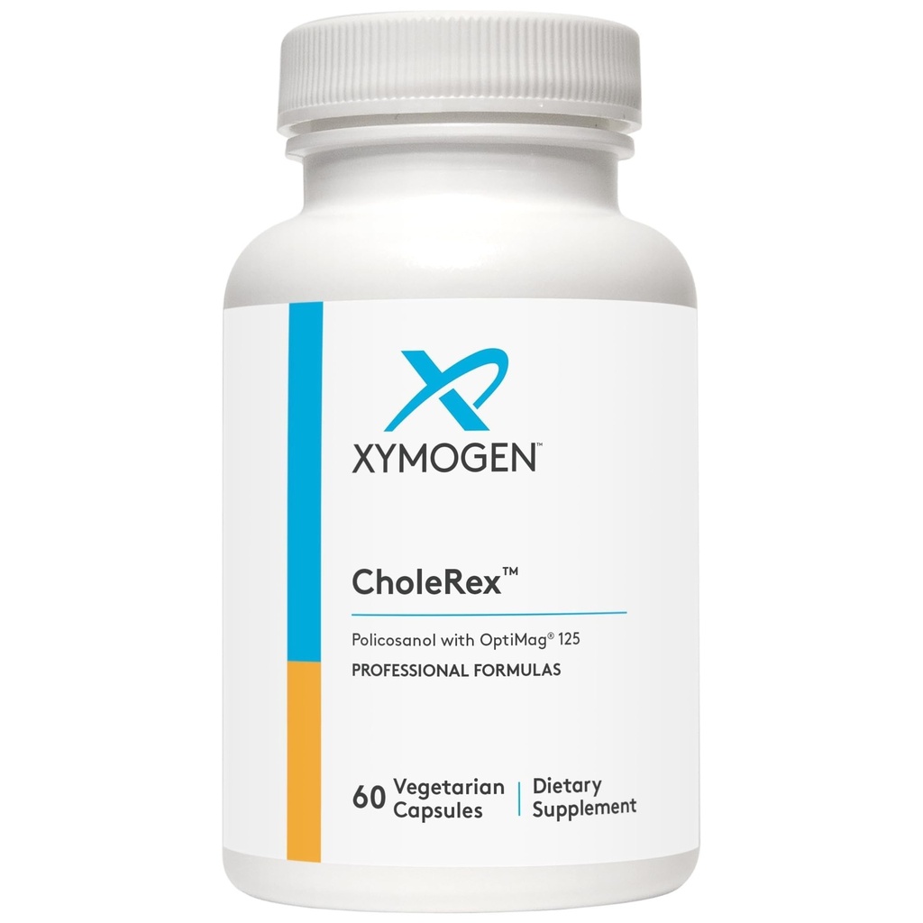 XYMOGEN CholeRex - Policosanol 10mg zu helfen, normale Blut Lipid Levels zu erhalten, gesunde Blutfluss + Gefäßintegrität zu fördern - Verbessert mit 2 Bioverfügbaren Magnesium Chelates (60 Kapseln)
