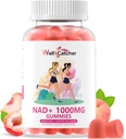 NAD+ Gummies Beilage für Damen 1000MG - NAD Plus Gummi für Herren Zuckerfreies Vitamin B3 Niacinamid Pure Organic Boosts NAD Level Anti-Aging Cell Regeneration Energy Brain Peach Flavor 60C