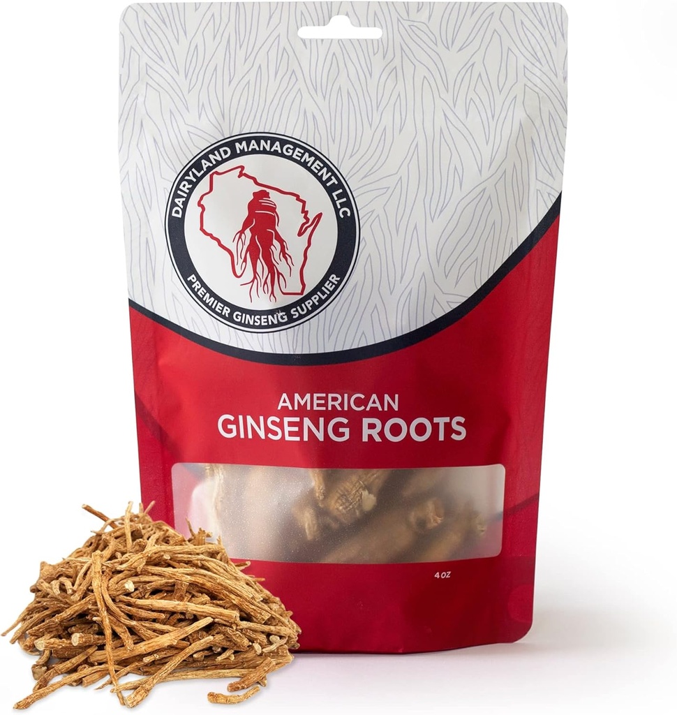 Dairyland American Ginseng Roots Prongs - 4 oz Pack von Wisconsin Ginseng Root - Non-GMO, Gluten Free Whole Ginseng - Verwenden Sie diese Kräuterergänzung in Suppe, Tee, Congee