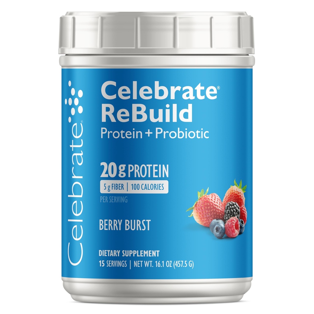 Probiotics & Prebiotics - 20g Whey Isolate Protein, High Fiber, für Post Bariatric Surgery Patienten - Berry Burst (15 Servings)