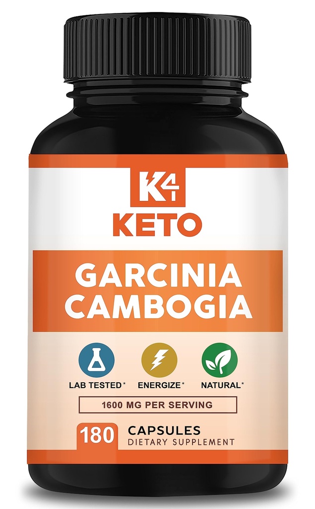 Garcinia Cambogia 1600 mg (180 Kapseln) - Natürliche Extrakt Ergänzung Pillen - Standardisierte Garcinia Cambogia Alternative zu Tropfen, Gummie, Flüssigkeit, Tee & Pulver