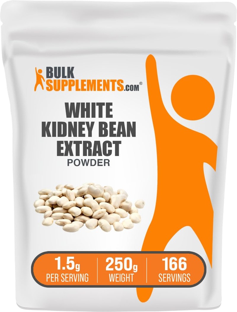 BulkSupplements.com Weißes Nierenbohnen-Extrakt-Pulver - Weißes Nierenbohnen-Pulver - Kräuter-Ergänzung - Glutenfrei, 1,5g pro Servierung, 250g (8,8 oz) (Pack mit 1)