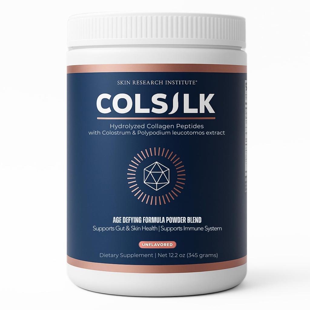 SRILabs ColSilk Unflavored Hydrolysed Collagen Powder mit Colostrum und Polypodium - Haut, Haar, Nägel, Gut Health und Joint Support - One Scoop Daily | 1 Monat Versorgung