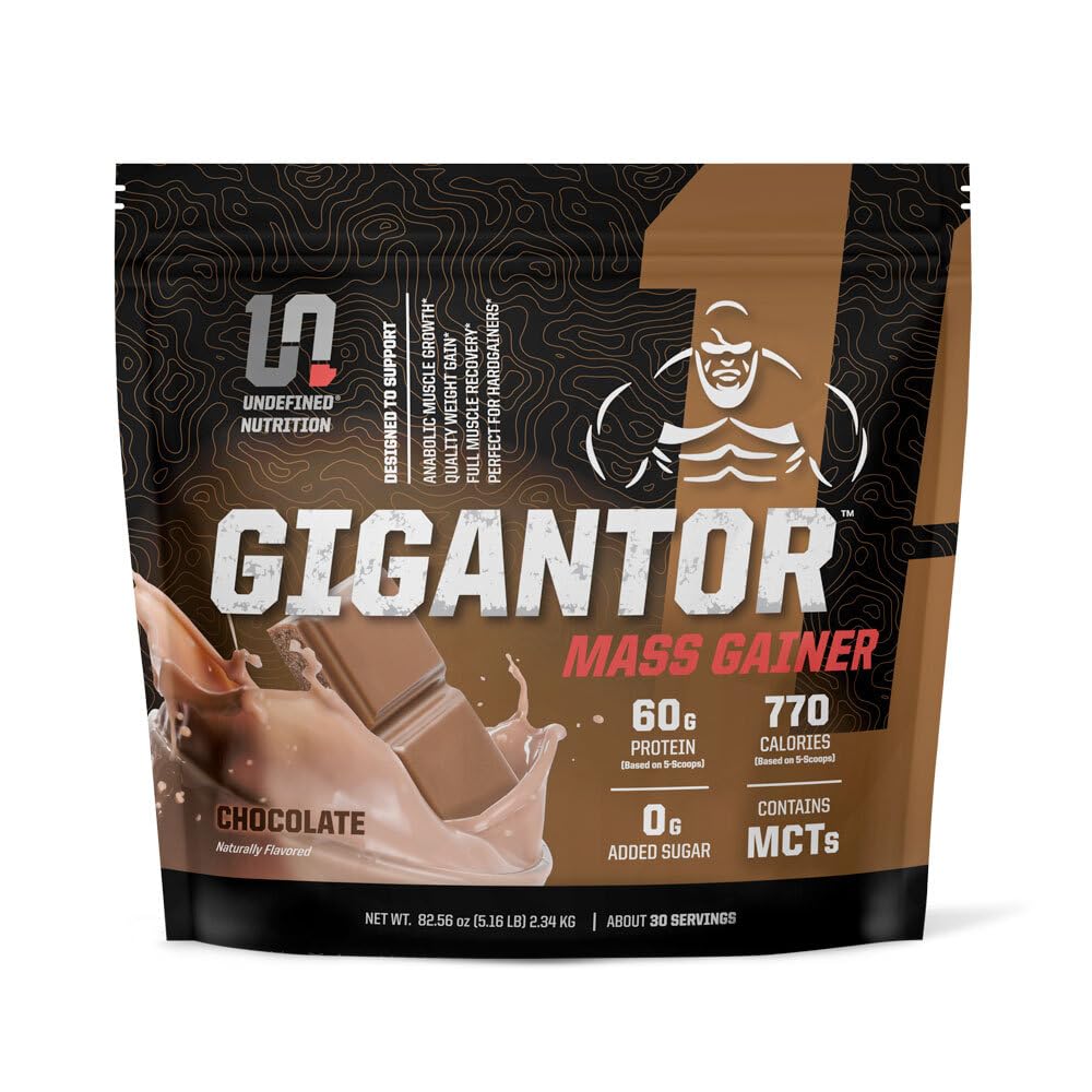 Giganteur de masse nutritionnel non défini par Brian Shaw (60g de protéines, 30 portions, jusqu'à 790 calories de qualité) – Formule de gaineur dur Hardcore avec mélange de protéines 5-phase (5.16 lbs, chocolat)