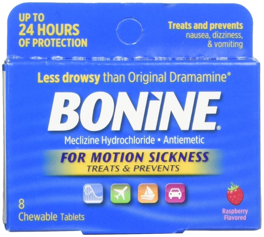 Knochen für Bewegung Krankheit Kaubare Tabletten, Himbeer Flavored, 8 Jede