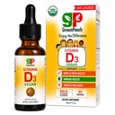 GreenPeach Liquid Vegan Bio Vitamin D 400 bis 1600 IU - D3 Tropfen für Kleinkind, Kinder, Baby &amp; Kleinkinder, Vitamin D Baby Drops, Natürlich, 60 Servietten