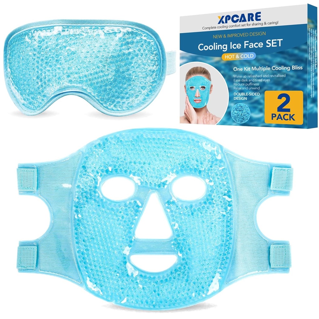 XPCARE Colding Ice Face Mask und Cooling Eye Mask für Puffy Eyes & Migraine Relief, Gel Eye Mask, Cool Face Masks für Dark Circles, Augenchirurgie, Schlafen, Druck, Kopfschmerzen, Hautpflege