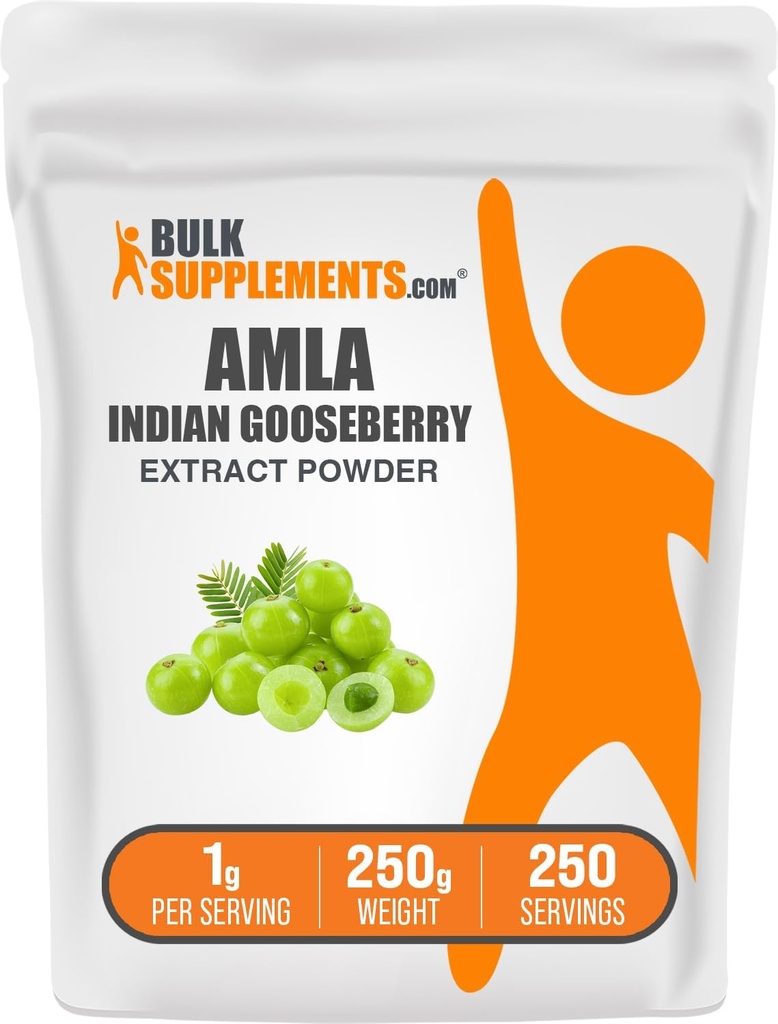 BulkSupplements.com Amla-Extrakt-Pulver - Indischer Goseberry-Extrakt, Amla-Pulver - Glutenfrei, 1g pro Servierung, 250g (8.8 oz) (Pack von 1)
