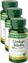 Nature's Bounty Ginkgo Biloba Capsules 120mg, Memory Support Supplement, unterstützt Gehirnfunktion und Psychische Alertness, 100 Kapseln (Pack von 3)