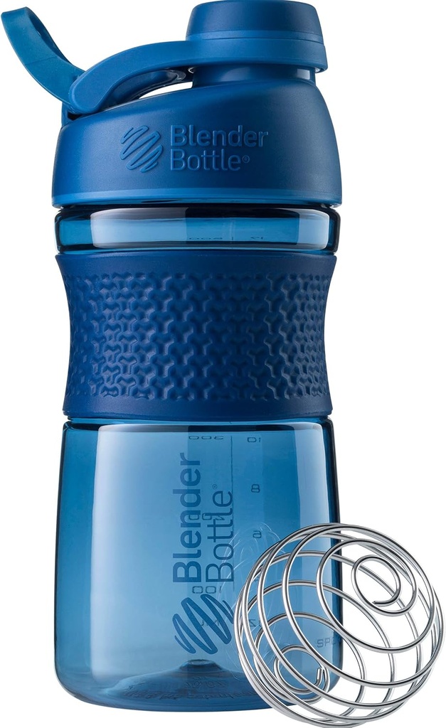 Bouteilles de mélange 20-Ounce Black et Navy Protein Shaker Bouteilles avec mélangeurBall Wire Whisk