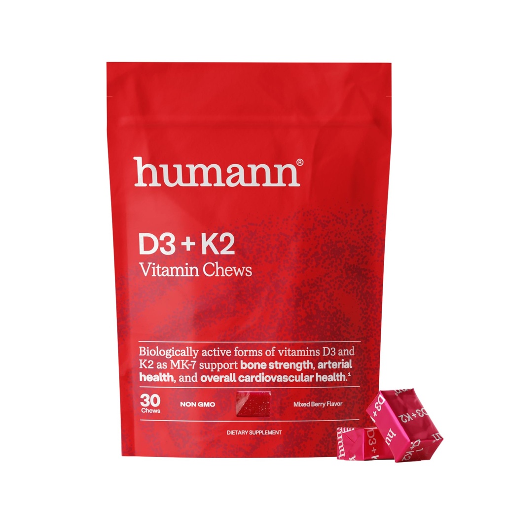 Vitamine humaine D3 Chews - Vitamine haute puissance D 5000iu (125mcg) aide à soutenir l'humeur saine, l'immunité, la santé respiratoire et la santé des os, mélange de berry flavor, 30-Count