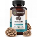 Organic Turkey Tail Mushroom Capsules Supplement Extract 120ct | Trametes Versicolor Fruiting Body | ≥50% Beta-D-Glucans | 40 Servings of 900mg | Supports Immune & Digestive Wellness