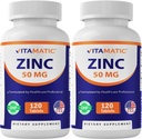 Vitamatic Zink 50mg als Zink Gluconate 120 Count - Immunitätsergänzung (Gesamt 240 Tabletten) - 2 Pack