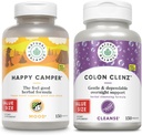 Natural Balance Happy Camper and Colon Clenz Bundle - Feel-Good Mood Support Plus Herbal Colon Cleanse and Detox - 60-Day Guarantee - 75/150 Servings, 150/150 VegCaps