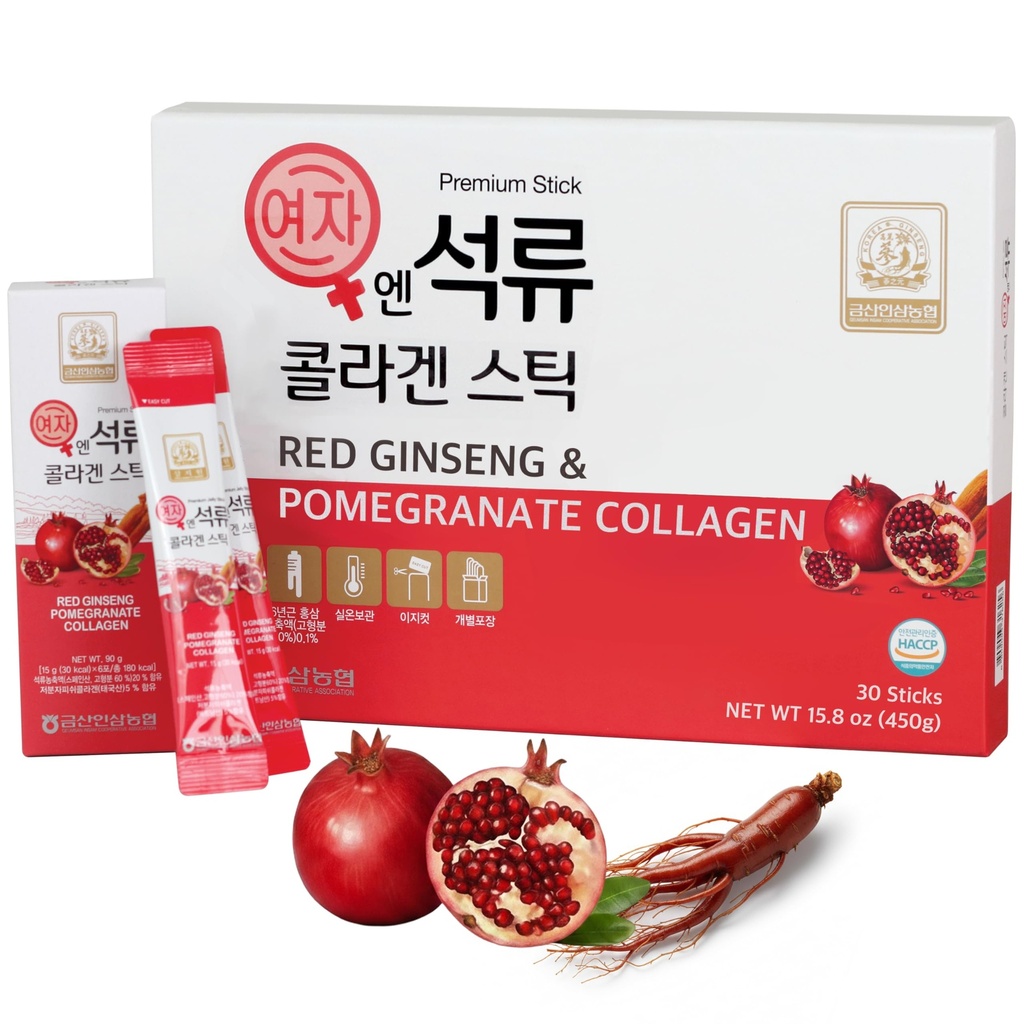 Korean Beauty Baekje Geumsan Frauen Granatapfel Kollagen Jelly Stick 5.1oz / 30 Count (5 Pack)