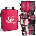 Trousse de premiers soins, Trousses de premiers soins pour traumatismes avec compartiments étiquetés Système de Molle, Trousses d'urgence professionnelles pour la maison, Bureau, Voiture, Extérieur, Randonnée, Voyage, Camping