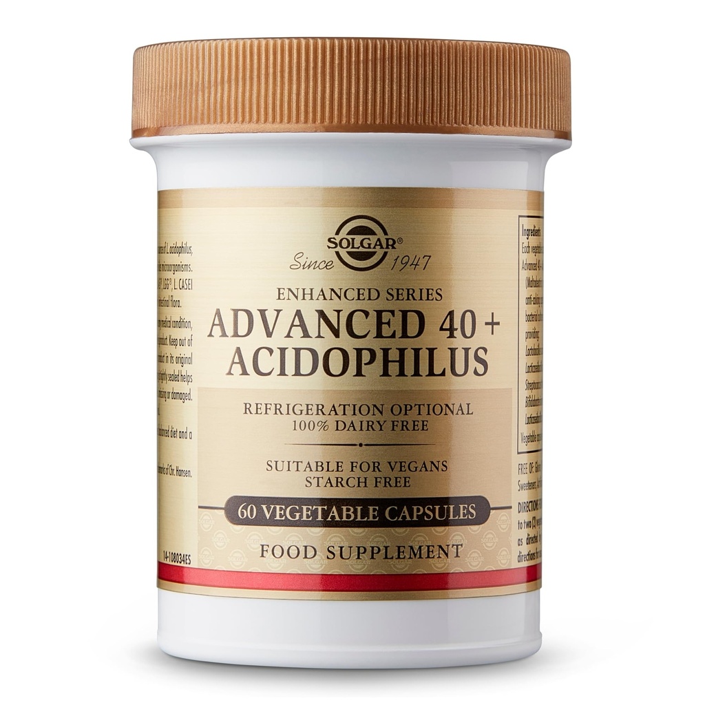 Solgar Advanced 40+ Acidophilus, 60 capsules végétales