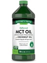 Nature's Truth MCT Oil, 16 fl. oz, Keto, formule non aromatisée avec huile de coco, végétalien, sans OGM et supplément sans gluten