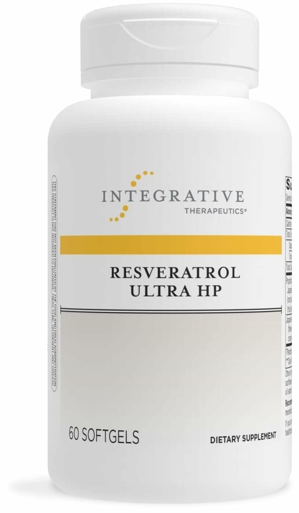 Thérapeutique intégrative Resveratrol Ultra HP - Supplément de soutien de santé cardiaque pour le soutien quotidien aux antioxydants*- Softgel une fois par jour, non-soyé - sans gluten et sans lait - 60 Softgels (60 portions)