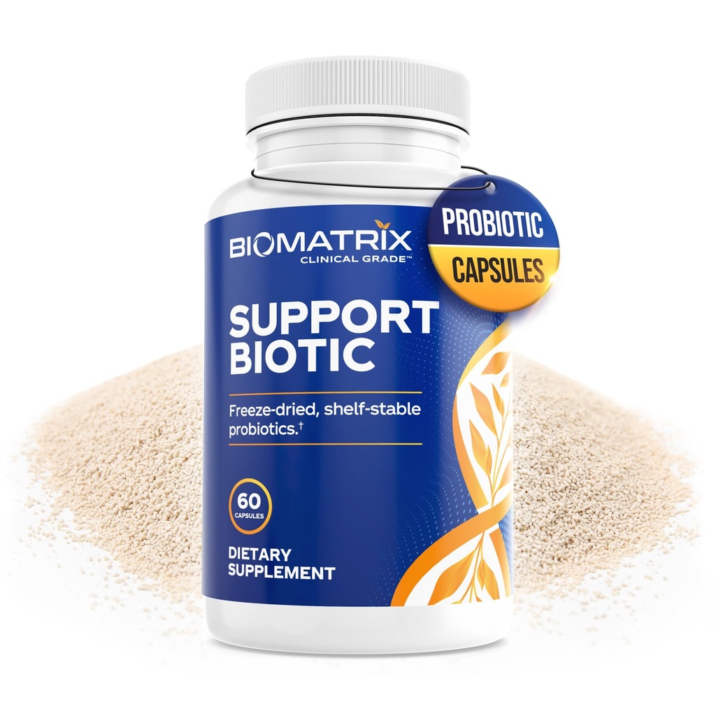 Saccharomyces boulardii Probiotic Supplement w/L. paracasei, L. rhamnosus, Bifidobacterium, Acidophilus – Complément prébiotique – Temp-Stable, 30-60 jours