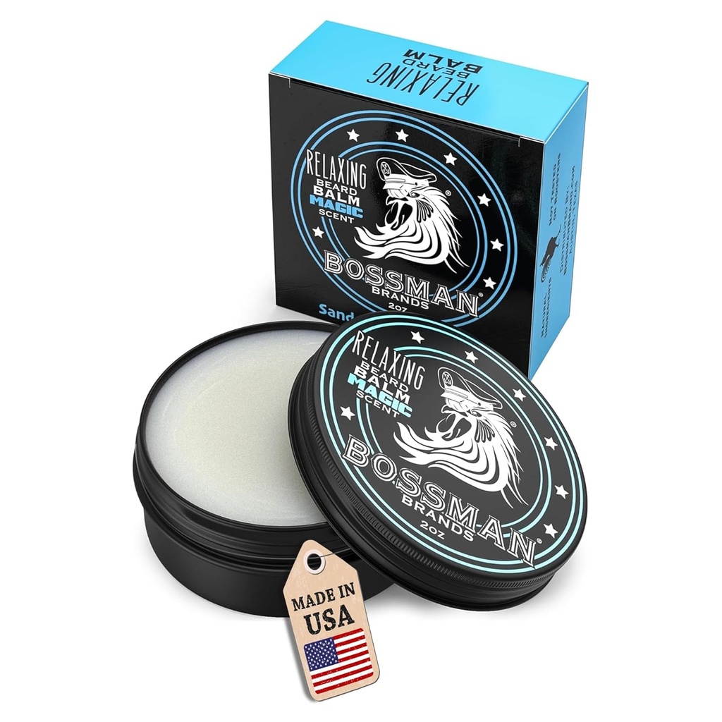 Bossman Relaxing Bart Balm für Herren (Magic Scent) – Tames, Relaxes, Thickens & Softens für Ultimate Beard Care – Made in USA