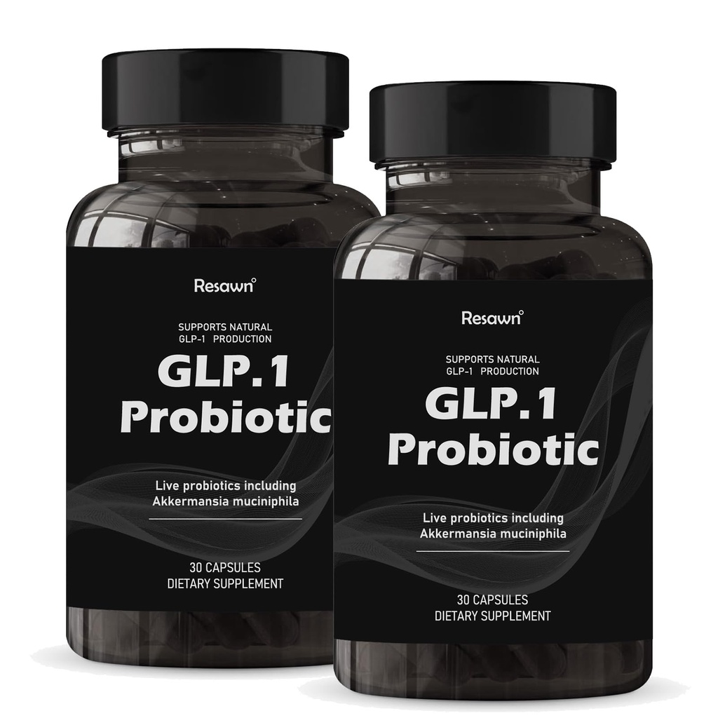 GLP-1 Probiotic 30 Kapseln - 500M AFU Multi-Strain Probiotic + Prebiotic, Natürlich unterstützen GLP-1 Produktion & Curb Appetit, Delayed Release, Third-Party Tested, für Männer & Frauen (2pack)