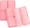 FYY Daily Pill Organizer, 7 Komponenten Tragbare Pille Fall Reisen Pille Organizer,[Folding Design] Pille Box für Geldbeutel, um Vitamine, Kaffee Leberöl, Ergänzungen und Medikamente-Klarrot zu halten