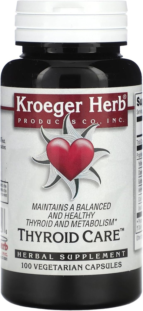 Gélules de soins thyroïdes Kroeger Herb, 100 Nombre