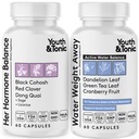 Jugend & Tonic Frauen Wasser Gewichtsverlust Pillen für Hormonelle Veränderungen und Flüssigkeitsretention während PMS, Menopause – Schwellung, Bloating & Hormon Balance – 120 Kapseln