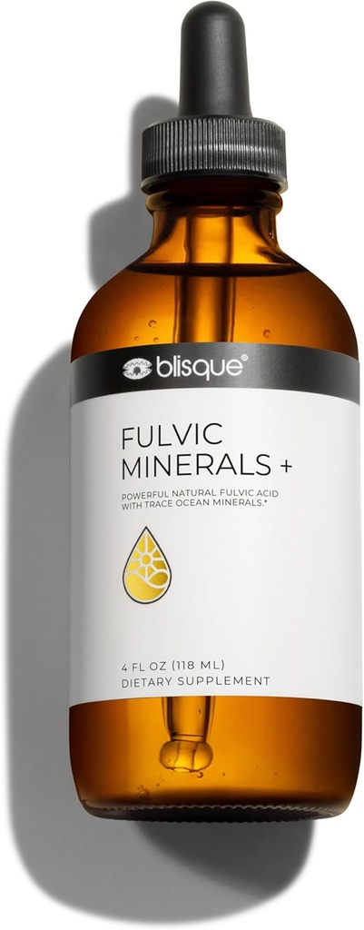 Blisque – Natürliche Trace Mineral Tropfen Ergänzung mit Fulvic Säure und Huminsäure | für Detox, Cleanse, Immununterstützung, Brain Booster, Alkaline Hydration und Energie | Enthält Elektrolyte | 4 Unze