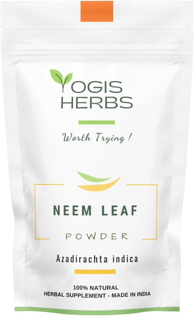 YOGIS HERBS Neem Leaf Powder – Pure Azadirachta Indica for Detoxification, Immune Support, and Clear Skin – 100% Natural Herbal Supplement