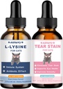 Lysine pour les chats et détachant les taches - Soutien de la fonction visuelle normale, élimination des taches, soulagement du froid - Traitement respiratoire des chats et des infections oculaires pour le nez runny et les yeux aqueux