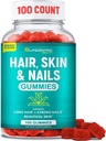 Haar Haut und Nägel Gummi mit hoher Potenz Biotin 5000mcg | Tasty Haar Vitamine für Frauen Männer und Kinder | Gluten freie Haar Nagel und Haut Vitamine Plus Biotin Gummi für Haarwachstum