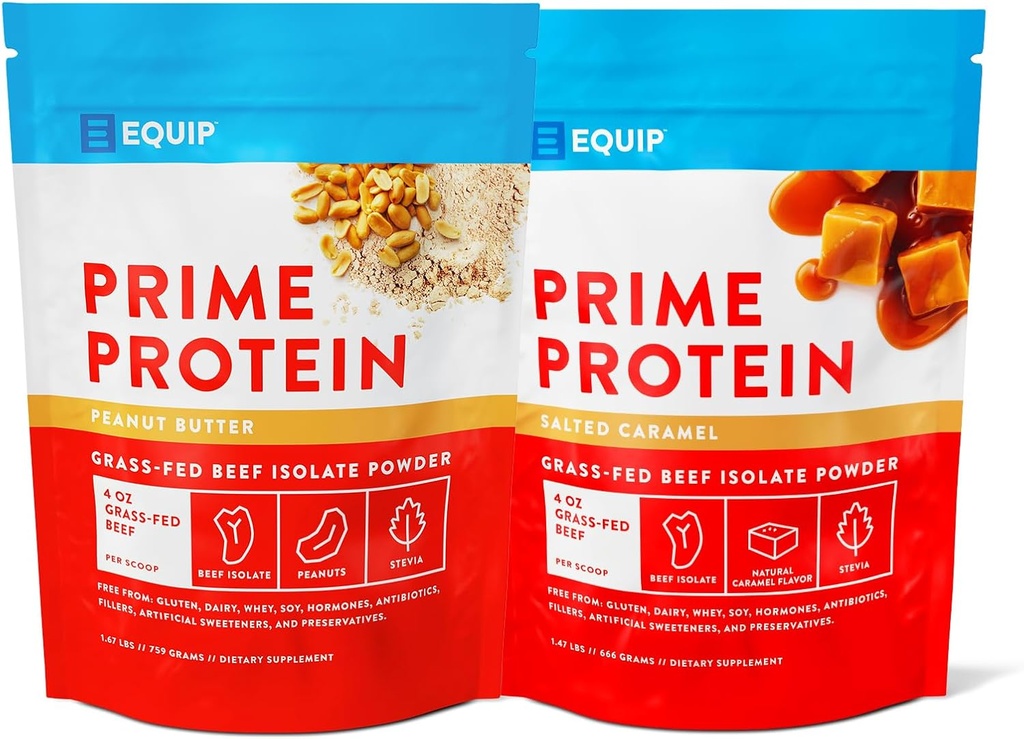 Équipement Aliments Prime Protéines Poudre d'arachide Beurre et Prime Protéines Poudre Salée Caramel