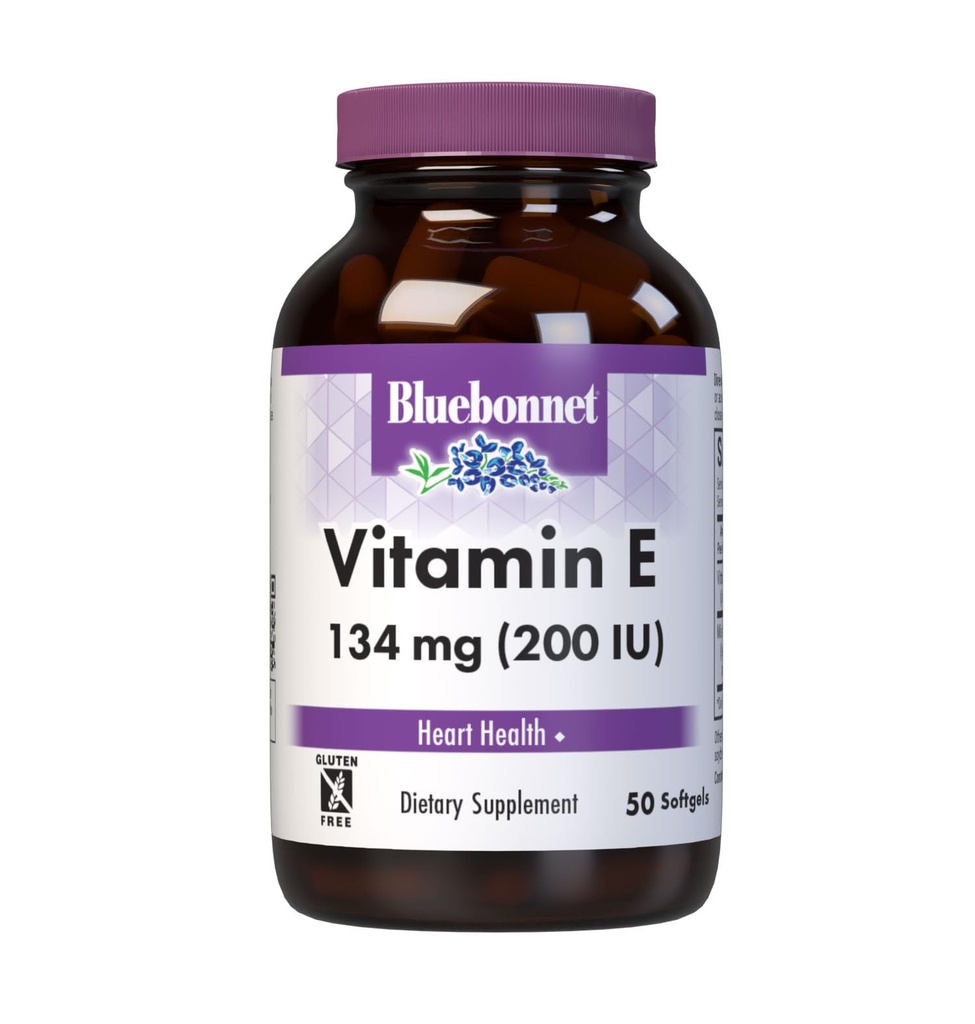 BlueBonnet Vitamine E 200 UI softgels mélangés, 50 Compte
