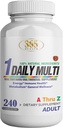 Multivitamin, Multimineralische Ergänzung w/Antioxidantien, Zink, Vitamin D3 & B Vitamine, Glutenfrei, Non-GMO Zutaten - (240 Zähler) 365 Gesundheit