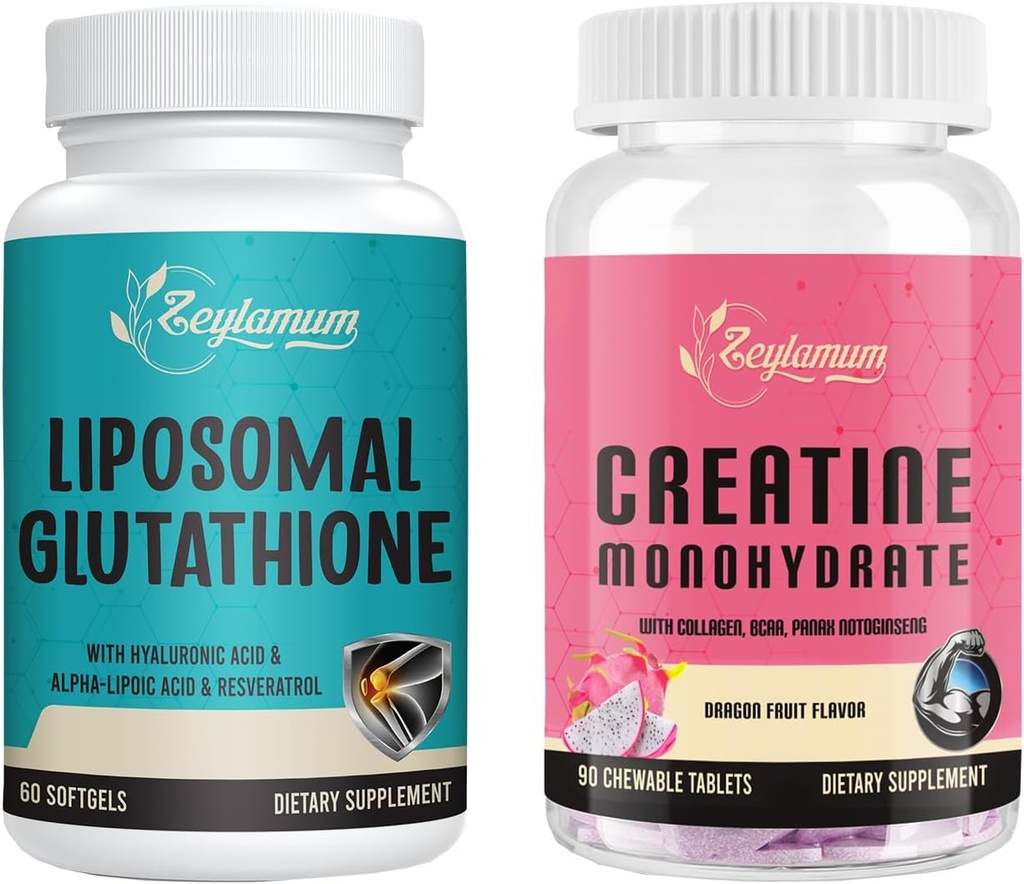 Glutathion liposomique 1 Pack & Créatine Monohydrate 1 Pack
