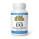 Natürliche Faktoren, Vitamin D3 5000 IU (125 mcg), unterstützt starke Knochen, Muskeln und Immunfunktion, 360 Softgels
