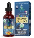 USDA Bio Vitamin D3 K2 Flüssige Tropfen | Vitamin D3 K2 Nahrungsergänzungsmittel für Kinder & Kleinkinder Alter 1+ | Kinderergänzungsmittel für Kalziumabsorption Starke Knochen | Vegan, Non-GMO | 2 Fl Oz