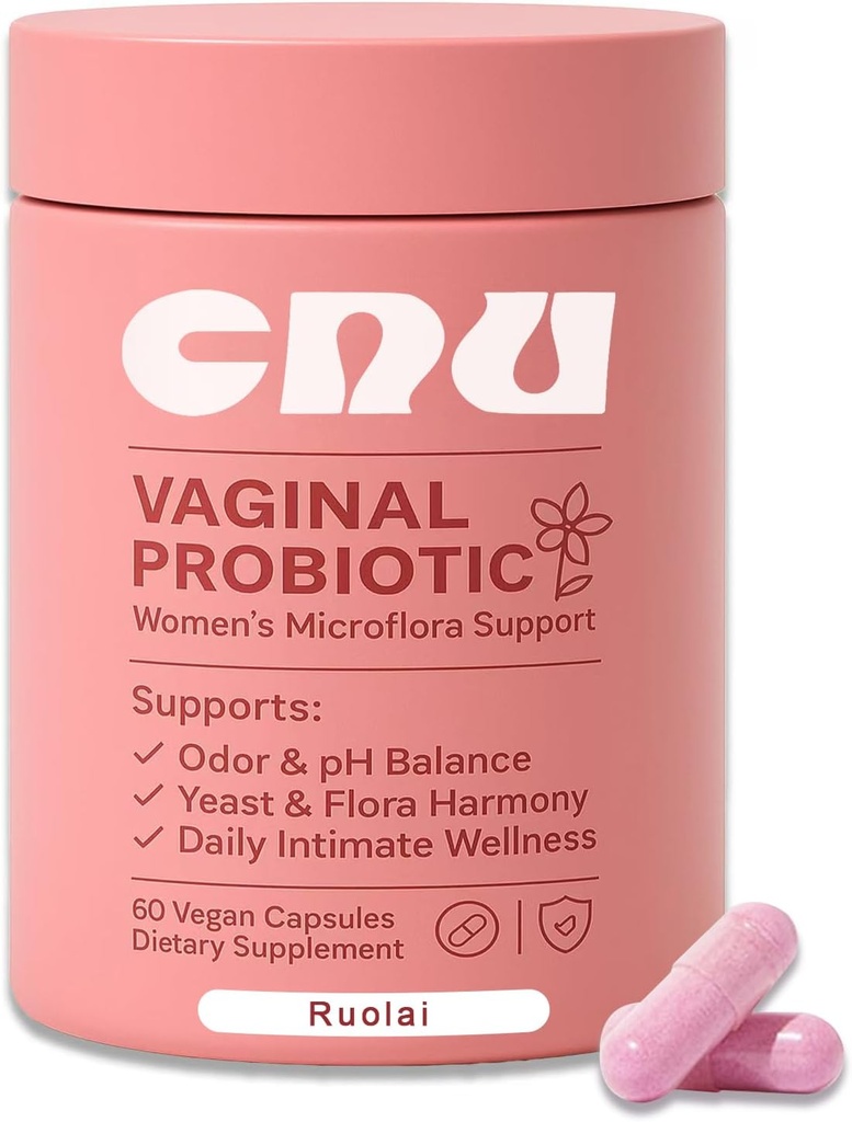Ruolai Frauen Vaginal- pH Balance & Präbiotika mit Lactobacillus - Förderung gesunder Vaginal Flora & Vaginal Odor,60 Count
