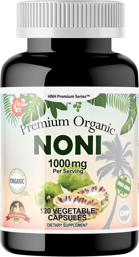 Dr.K&C HNHusa Premium Organic Noni 1000 mg 120 Veggie Kapseln Leistungsstarke reine Antioxidantien unterstützen Immunsystem Gesamtgesundheit Morinda Citrifolia Extrakt Vegan Nicht GMO Keine Füllstoff-Ergänzungen