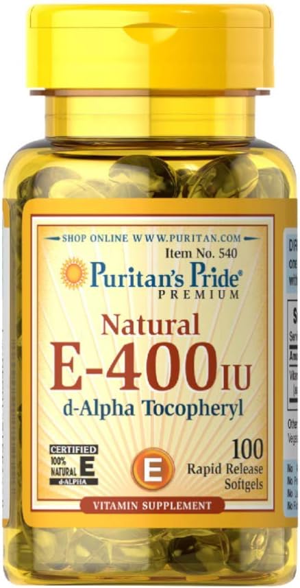 Puritan's Pride Vitamin E 268 mg Gemischte Tocopherole Natürliche Immununterstützung von Pride®, 400 IU /, 100 Count
