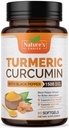 Kurkumenische Curcumin Ergänzung 1500mg - BioPerine Black Pepper Extract Advanced Absorption Curcuminoids for Nature's Joint Support - Antioxidante Kräuterergänzung für Damen und Herren, Non-GMO - 60 Softgels