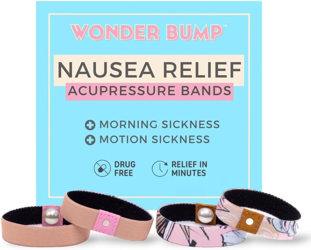 Morning Sickness Relief Armbänder | Acudruck Anti Nausea Bands für Schwangerschaft Nausea Relief, First Trimester Pregnancy Essentials (2 Sets) (Medium)