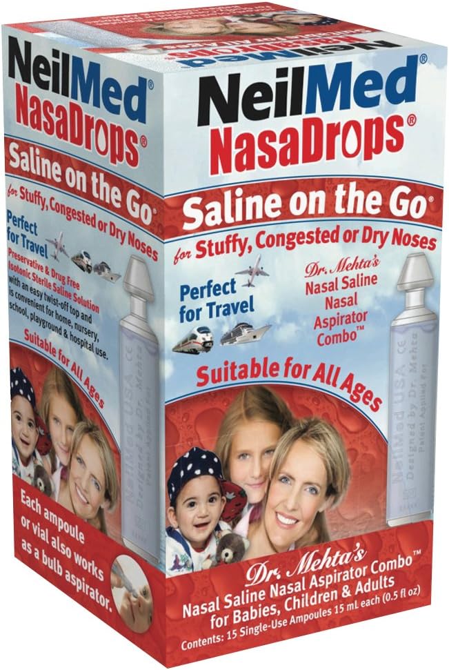 Neil Med NASA Tropfen Saline Vials, 15 Single-Use Ampullen, 0,5 Fl Oz