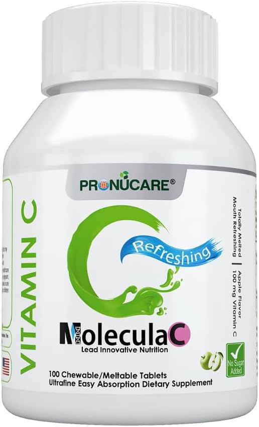 Vitamin C 100 mg Buccal Lozenge Tablets – Slow-Dissolving, Controlled Release & Fast Absorption, Natural Apple, Immune Boost, Antioxidant & Anti-Aging, Sugar-Free, 100 CT